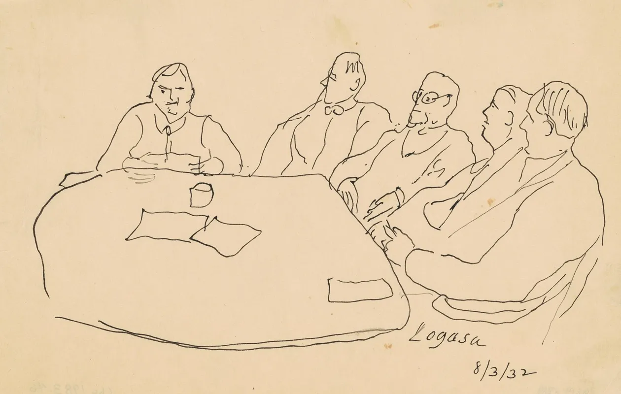 Men At A Table Wall Art by Charles Logasa - High-Resolution Digital Print