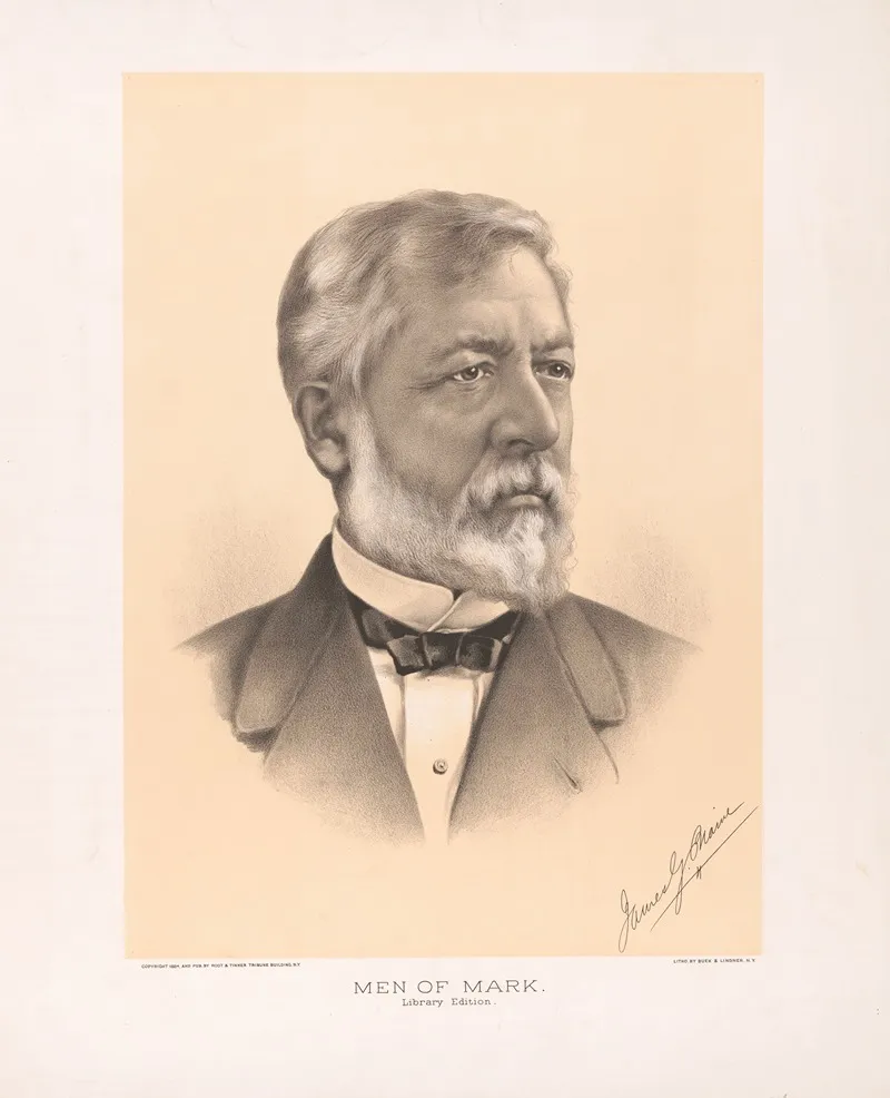 Men Of Mark Library Edition James G Blaine Wall Art by Buek &amp; Lindner - High-Resolution Digital Print