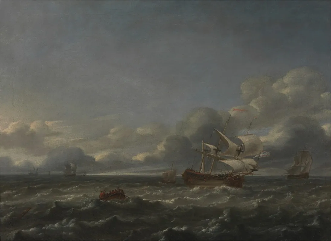 Men Of War In A Stiff Breeze Wall Art by Jan Theunisz. Blanckerhoff - High-Resolution Digital Print