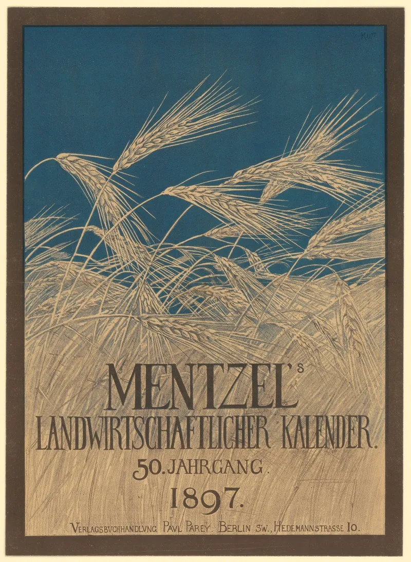 Mentzels Landwirtschaftlicher Kalender 1897 Wall Art by Karl Wagner - High-Resolution Digital Print