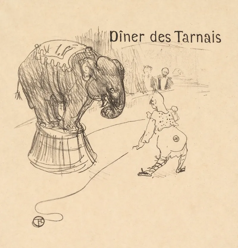 Menu From The Dinner Tarnais Diner Des Tarnais Wall Art by Henri de Toulouse-Lautrec - High-Resolution Digital Print