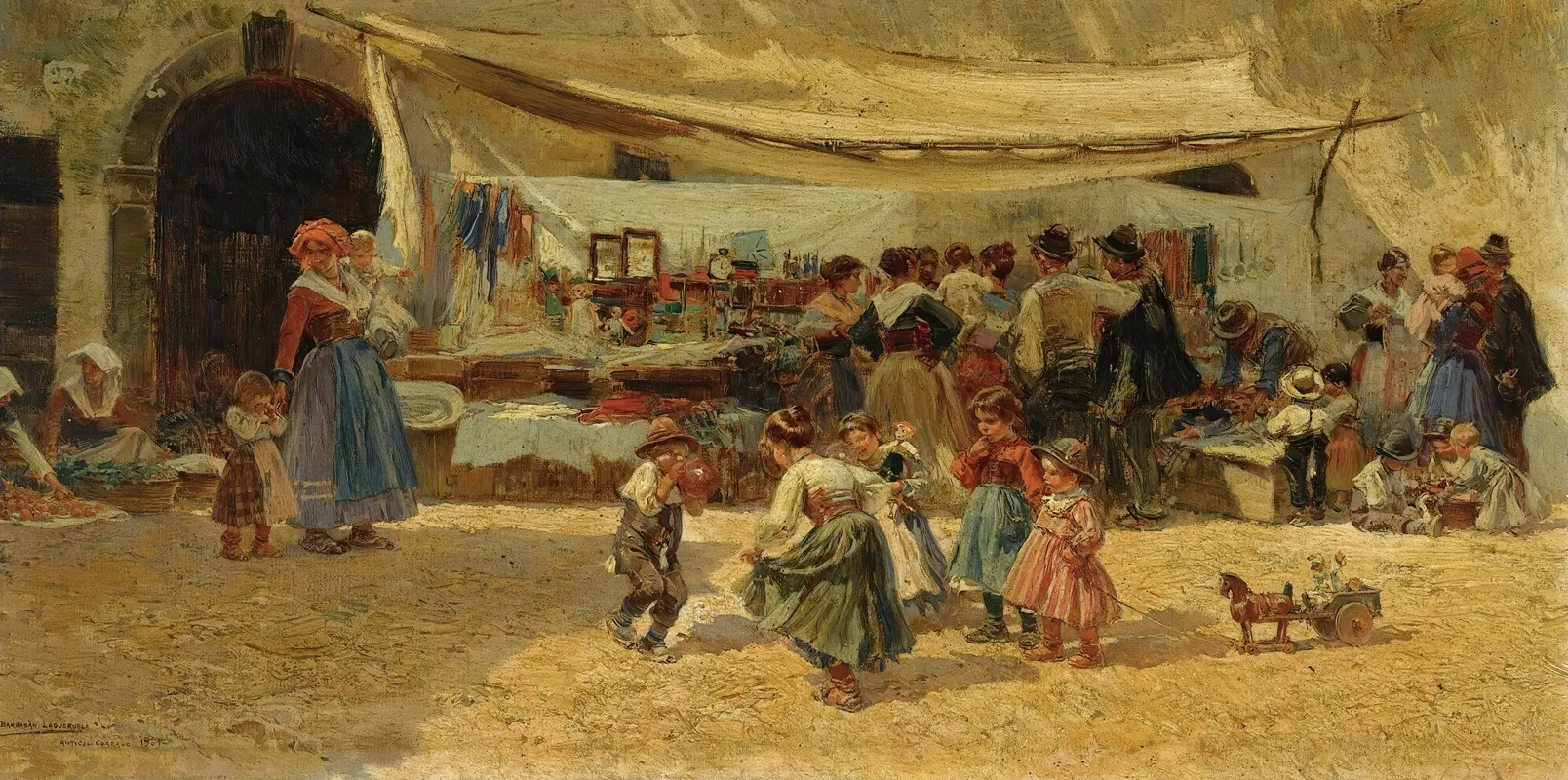 Mercado Anticoli Corrado The Marketplace Anticoli Corrado Wall Art by Mariano Barbasán - High-Resolution Digital Print