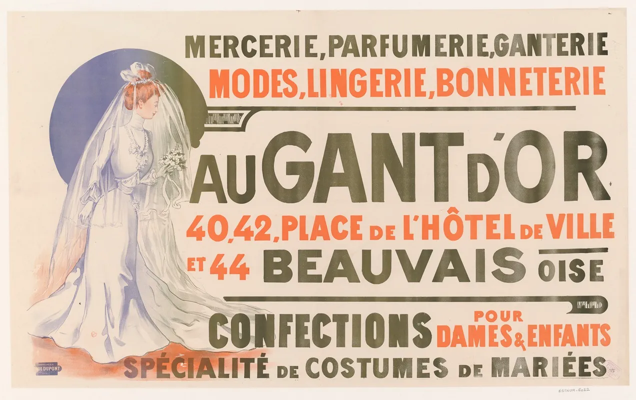 Mercerie Parfumerie Ganterie Modes Lingerie Bonneterie Wall Art by Imp. Paul Dupont - High-Resolution Digital Print