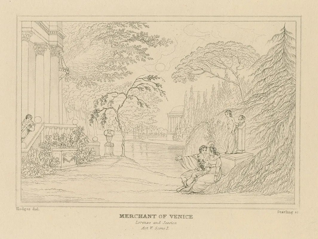 Merchant Of Venice Lorenzo And Jessica Act V Scene 1 Wall Art by William Francis Starling - High-Resolution Digital Print