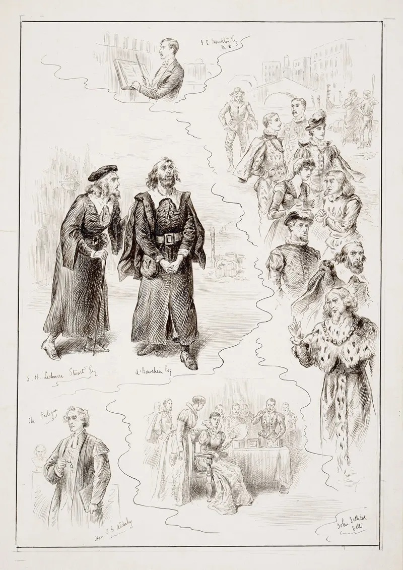 Merchant Of Venice Mr Arthur Bourchier As Shylock Oxford University Philothespian Club December 15 1883 Wall Art by John Jellicoe - High-Resolution Digital Print