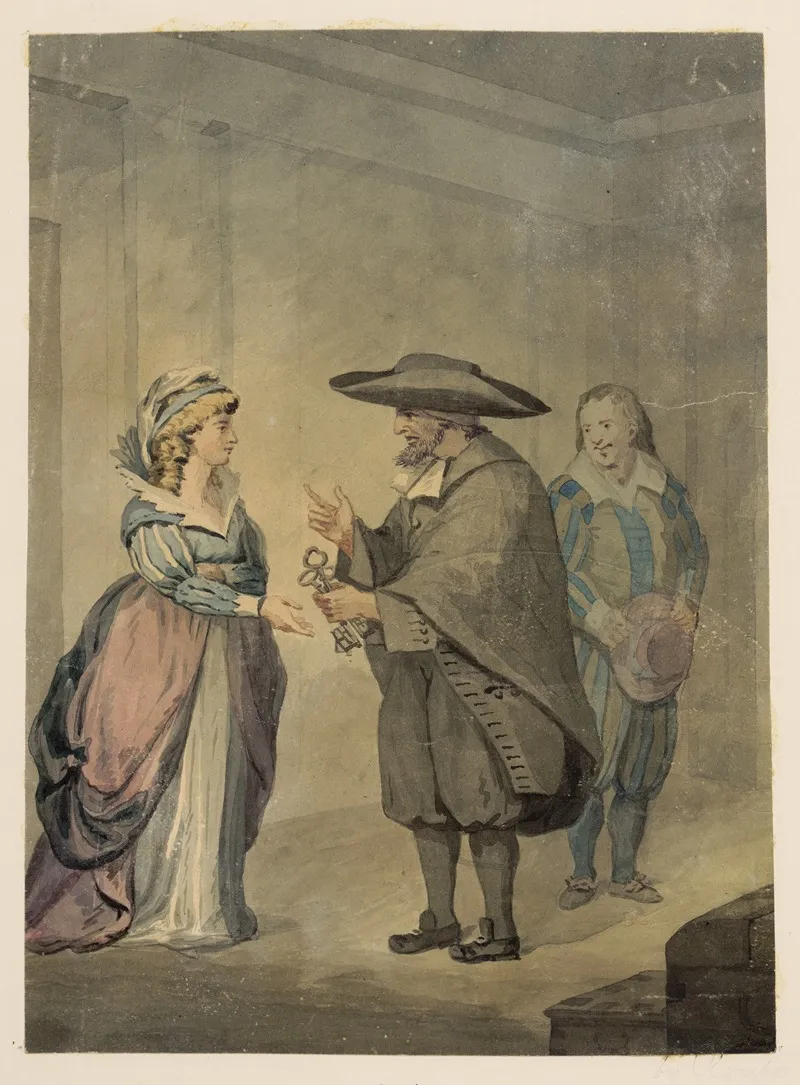 Merchant Of Venice Shylock And Jessica Wall Art by Johann Heinrich Ramberg - High-Resolution Digital Print