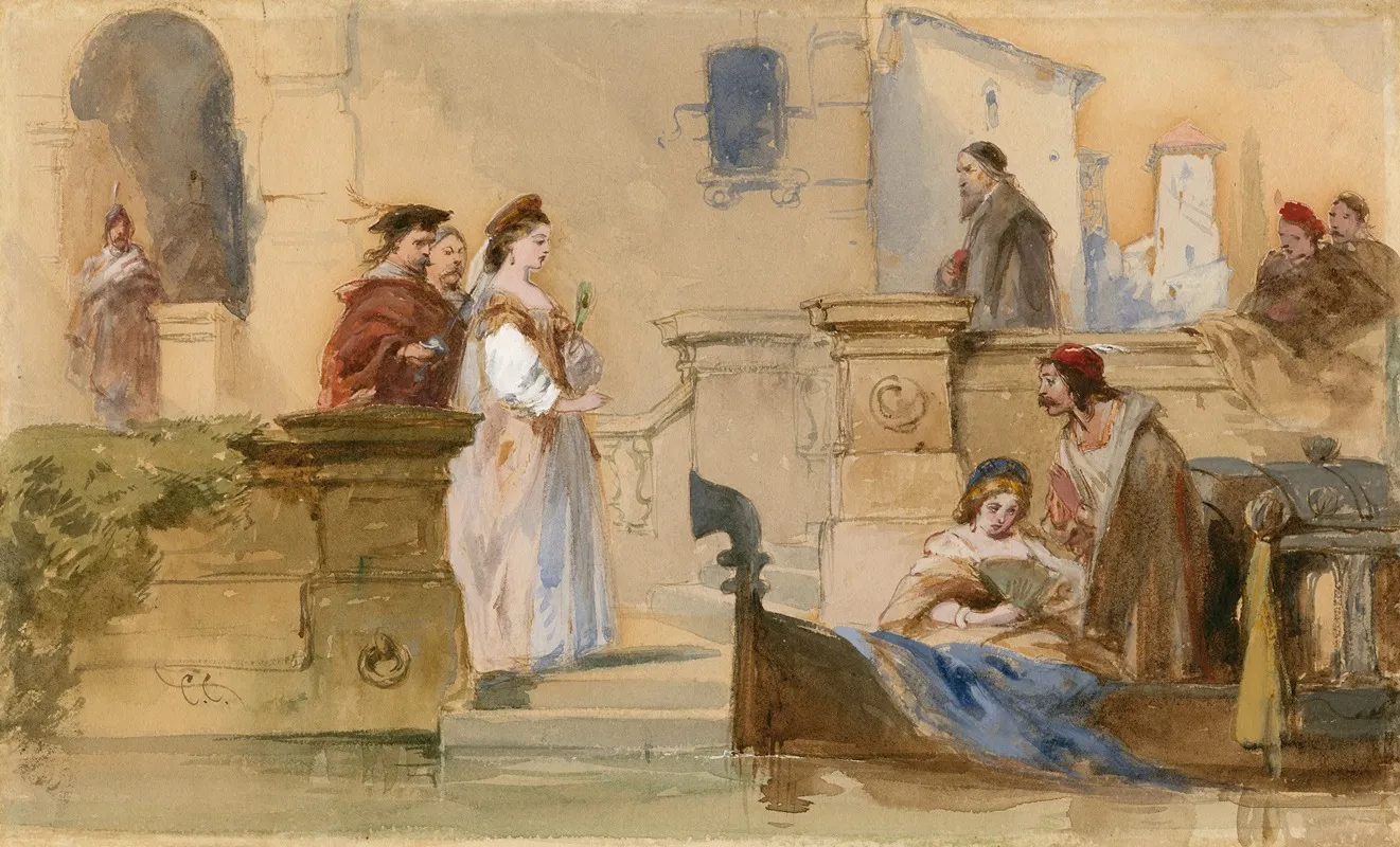 Merchant Of Venice V 1 2 Wall Art by Charles Cattermole - High-Resolution Digital Print