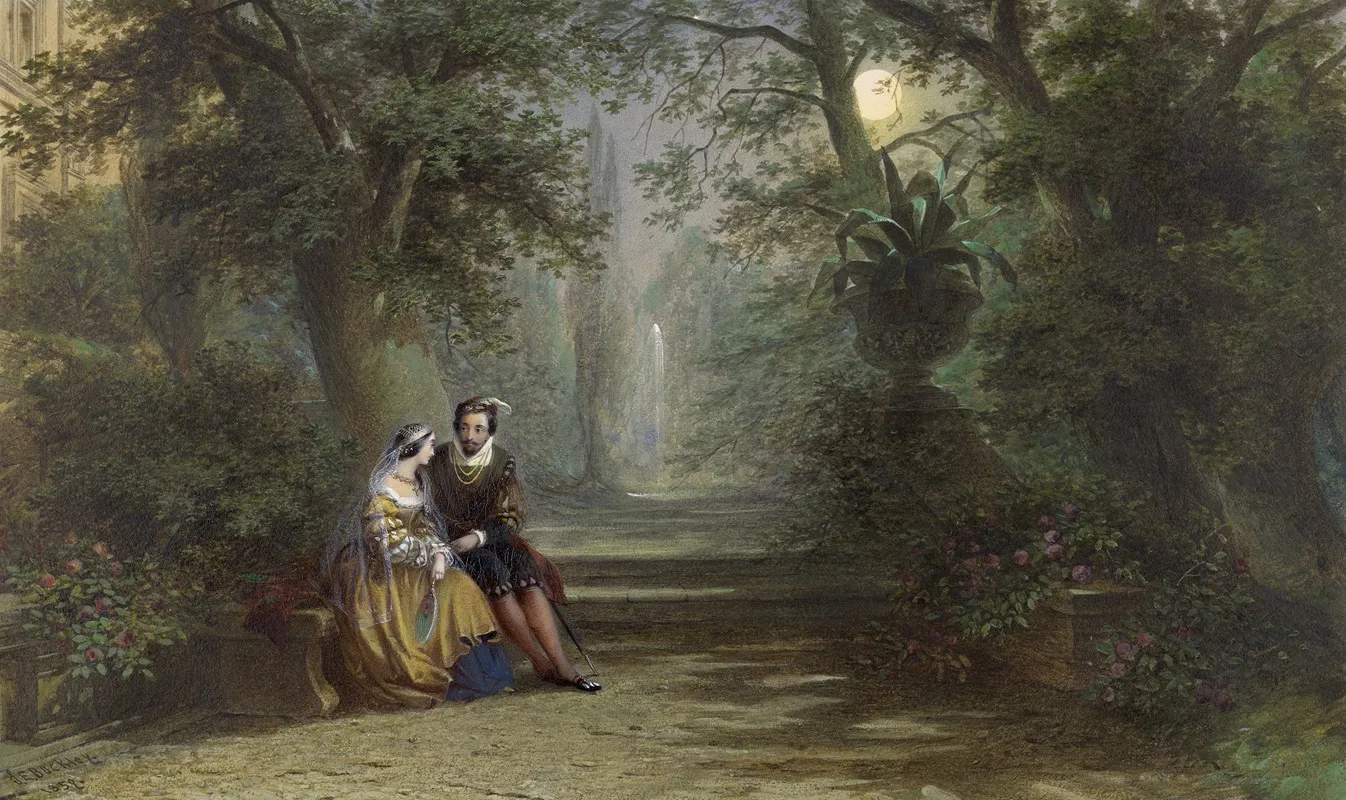 Merchant Of Venice V 1 Lorenzo And Jessica Lor The Moon Shines Bright Wall Art by J.E. Buckley - High-Resolution Digital Print