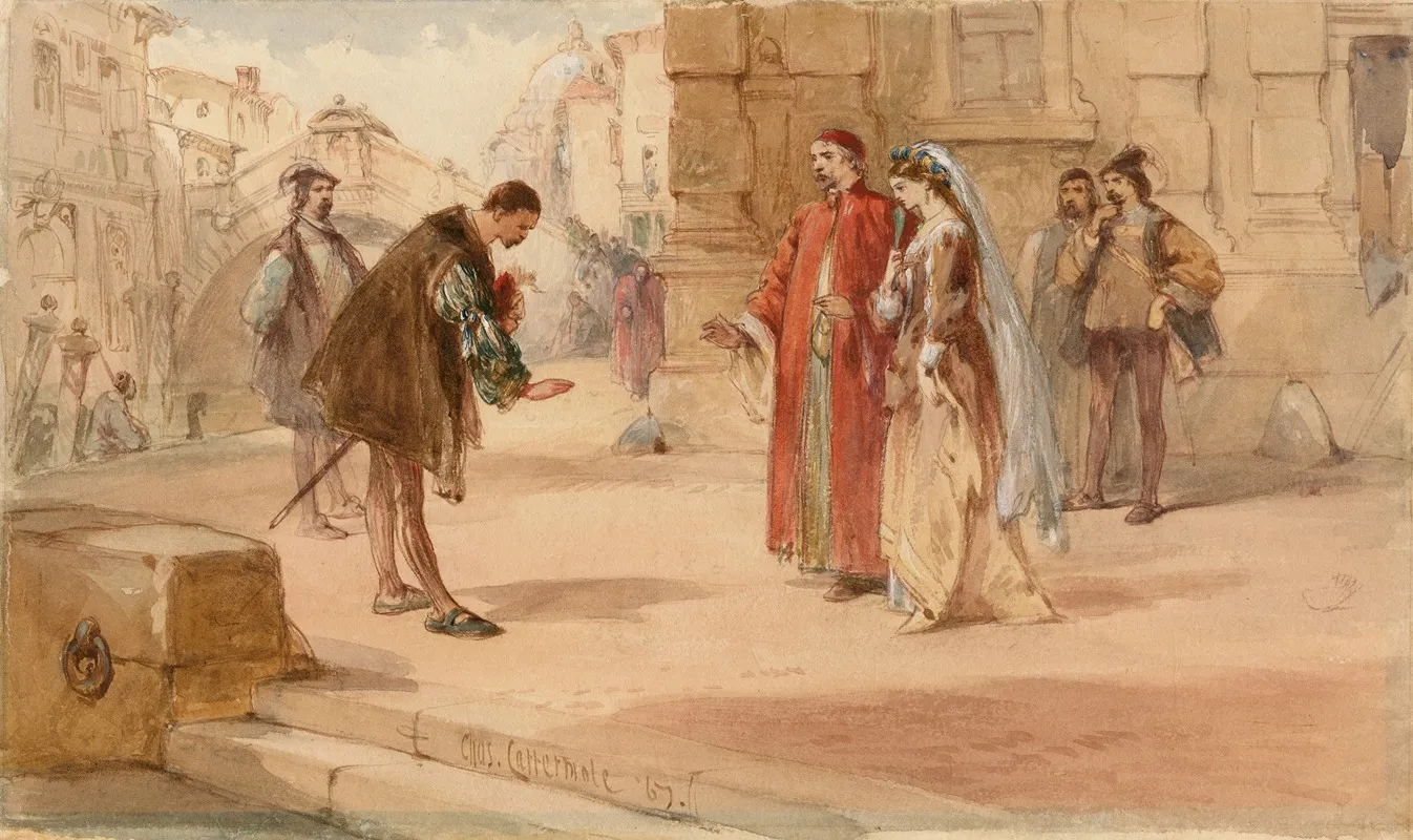 Merchant Of Venice V 1 Wall Art by Charles Cattermole - High-Resolution Digital Print
