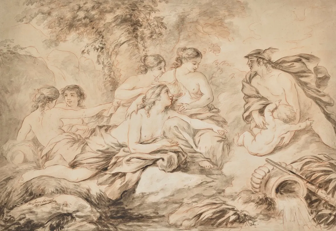 Mercury Entrusting The Infant Bacchus To The Nymphs