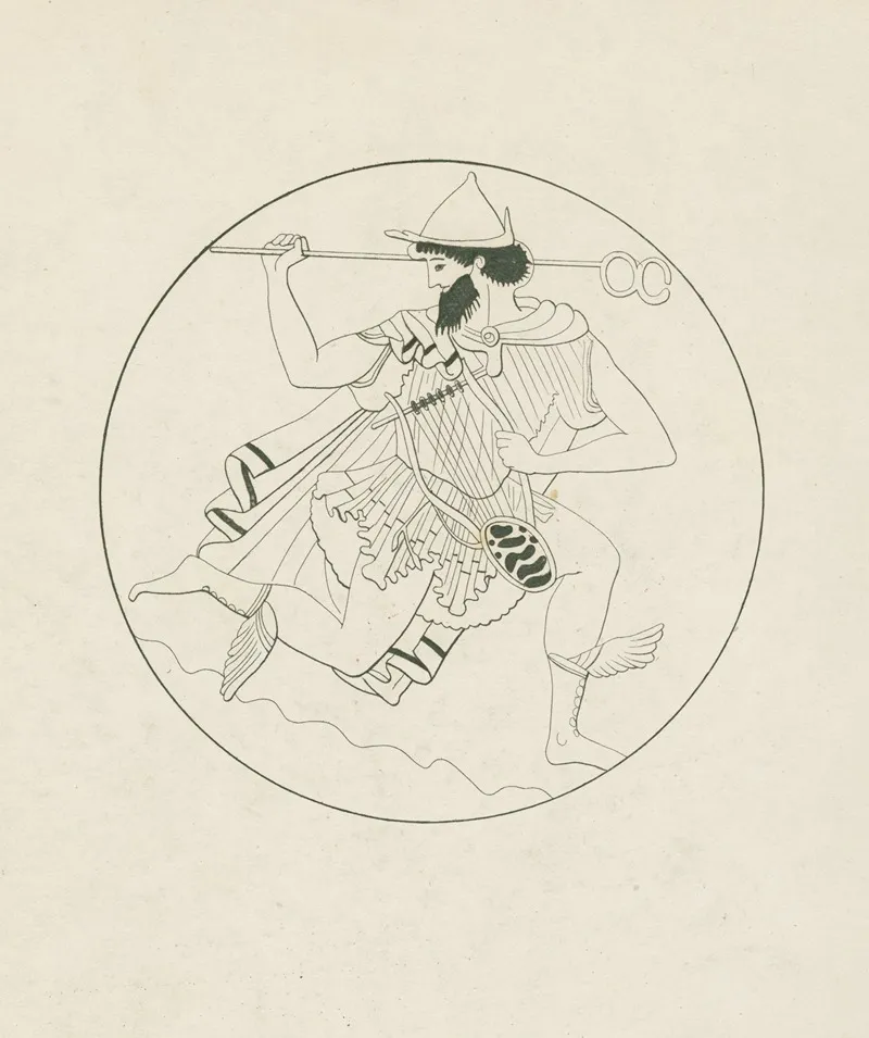 Mercury In A Pose Of Flight Carrying His Caduceus And A Lyre Wall Art by Alexis Louis Pierre Housselin - High-Resolution Digital Print