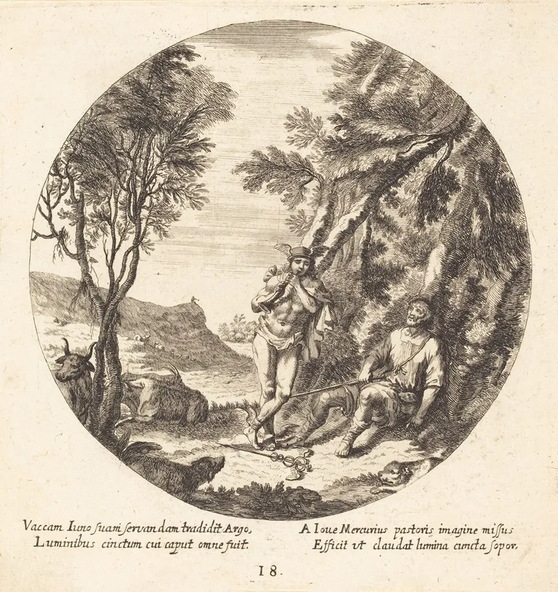 Mercury Lulling Argos To Sleep Wall Art by Georg Andreas Wolfgang the Elder - High-Resolution Digital Print