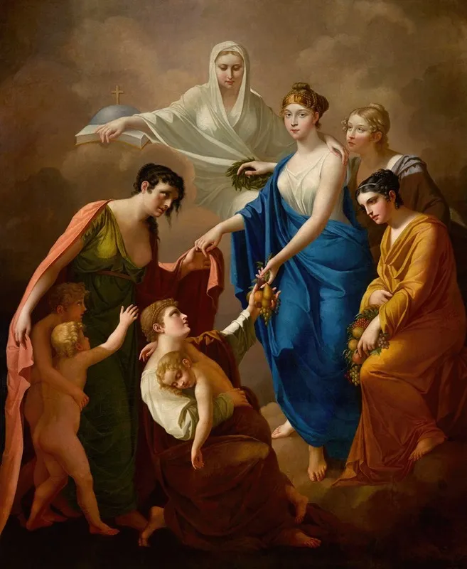 Mercy And Protection Of Paupers Of Empress Elisabeth Wall Art by Józef Oleszkiewicz - High-Resolution Digital Print