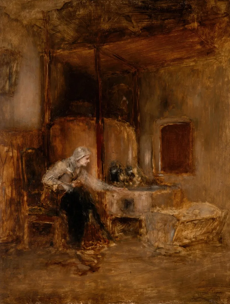 Mere Au Berceau Wall Art by Nikolaos Gyzis - High-Resolution Digital Print