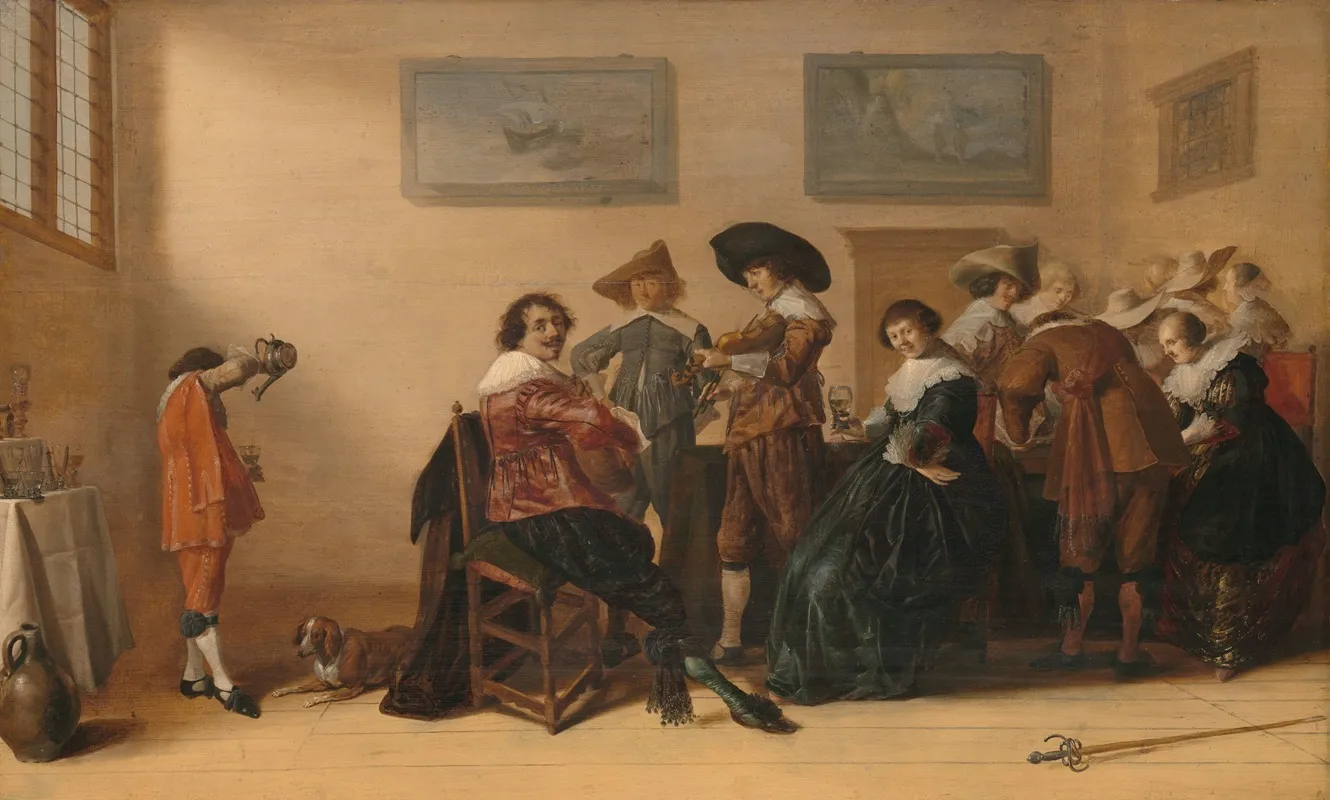 Merry Company In A Room Wall Art by Anthonie Palamedesz. - High-Resolution Digital Print