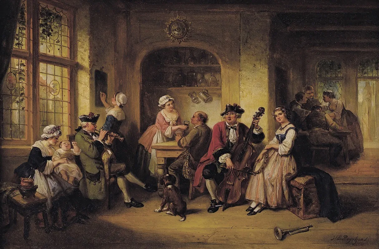 Merry Company In A Tavern Wall Art by Henricus Engelbertus Reijntjens - High-Resolution Digital Print