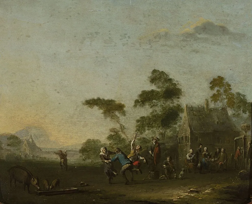 Merry Making In The Countryside 2 Wall Art by Norbert Joseph Carl Grund - High-Resolution Digital Print