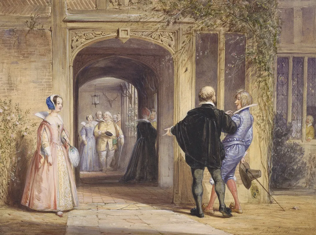 Merry Wives Of Windsor Act I Sc 1 2 Wall Art by Joseph Nash - High-Resolution Digital Print