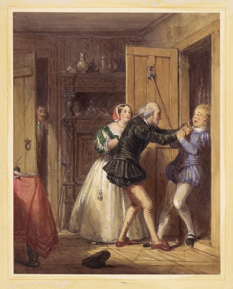 Merry Wives Of Windsor Act I Sc 4 Wall Art by Joseph Nash - High-Resolution Digital Print