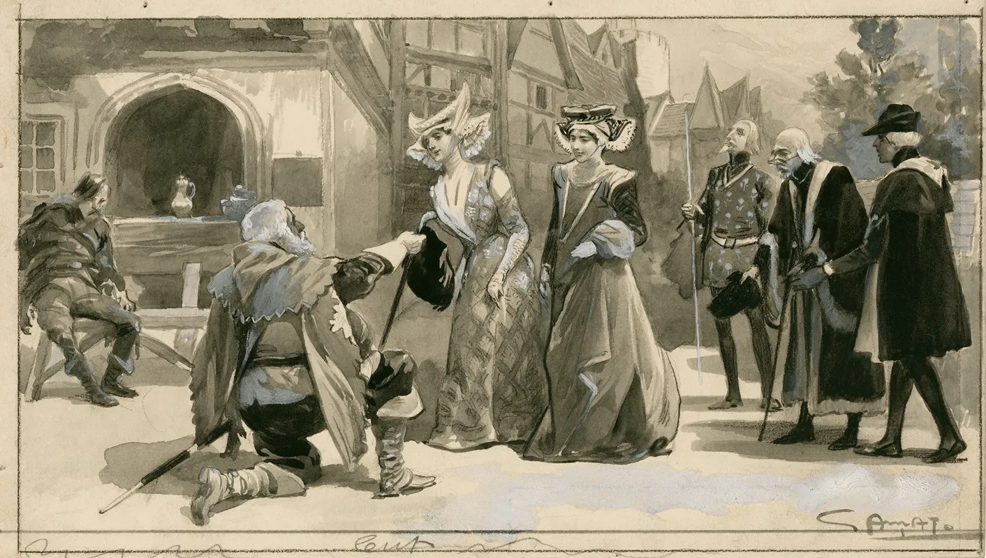 Merry Wives Of Windsor At Her Majestys Theatre Wall Art by Amat - High-Resolution Digital Print