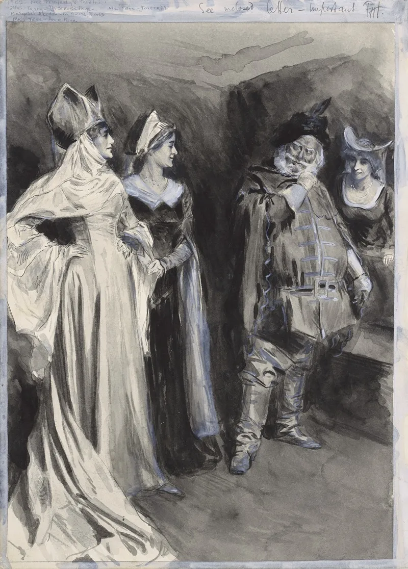 Merry Wives Of Windsor Miss Ellen Terry As Mistress Page Margaret Kendal As Mistress Ford Wall Art by Frederick Henry Townsend - High-Resolution Digital Print