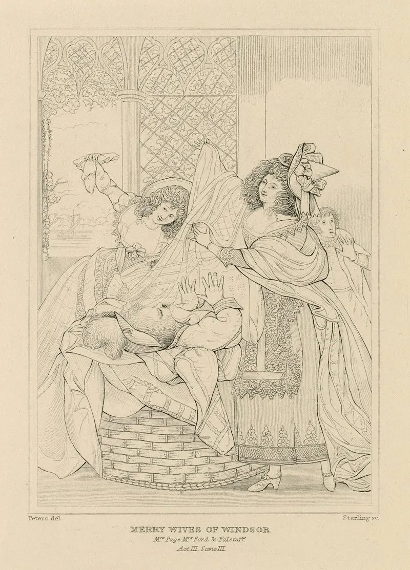 Merry Wives Of Windsor Mrs Page Help To Cover Your Master Boy Act Iii Scene Iii Wall Art by William Francis Starling - High-Resolution Digital Print