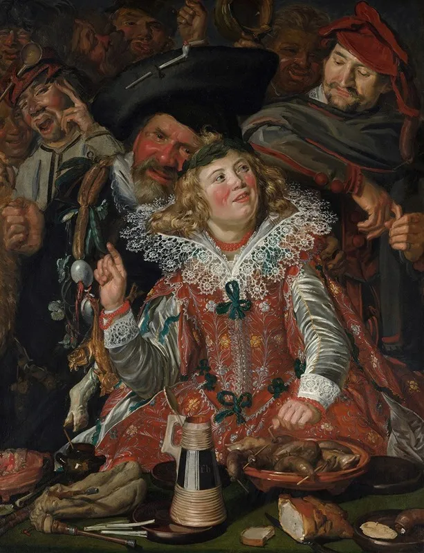 Merrymakers At Shrovetide Wall Art by Frans Hals - High-Resolution Digital Print