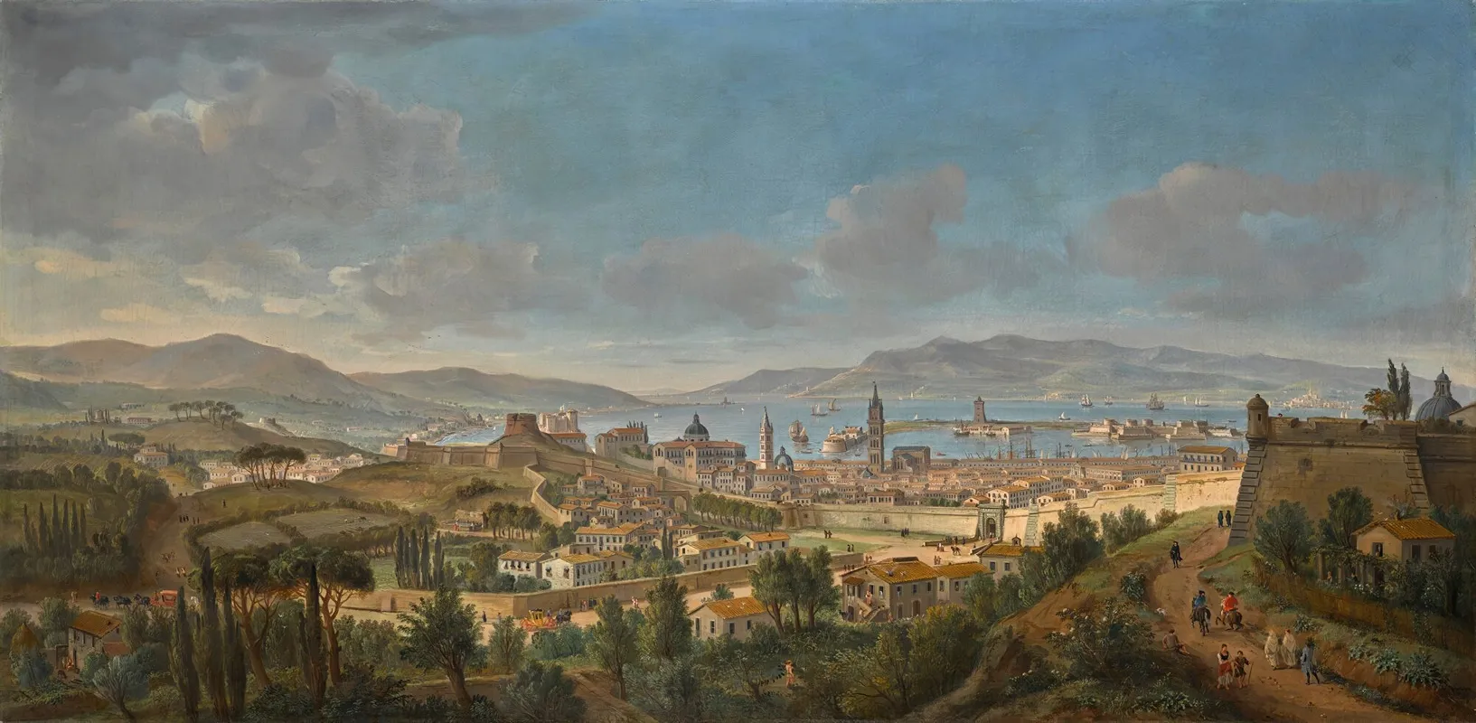 Messina A Panoramic View Of The City Towards The Sea From The Colle Del Tirone
