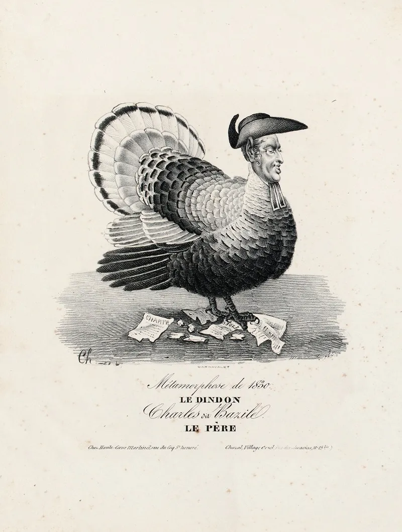 Metamorphose De 1830 Le Dindon Wall Art by Charles Philipon - High-Resolution Digital Print