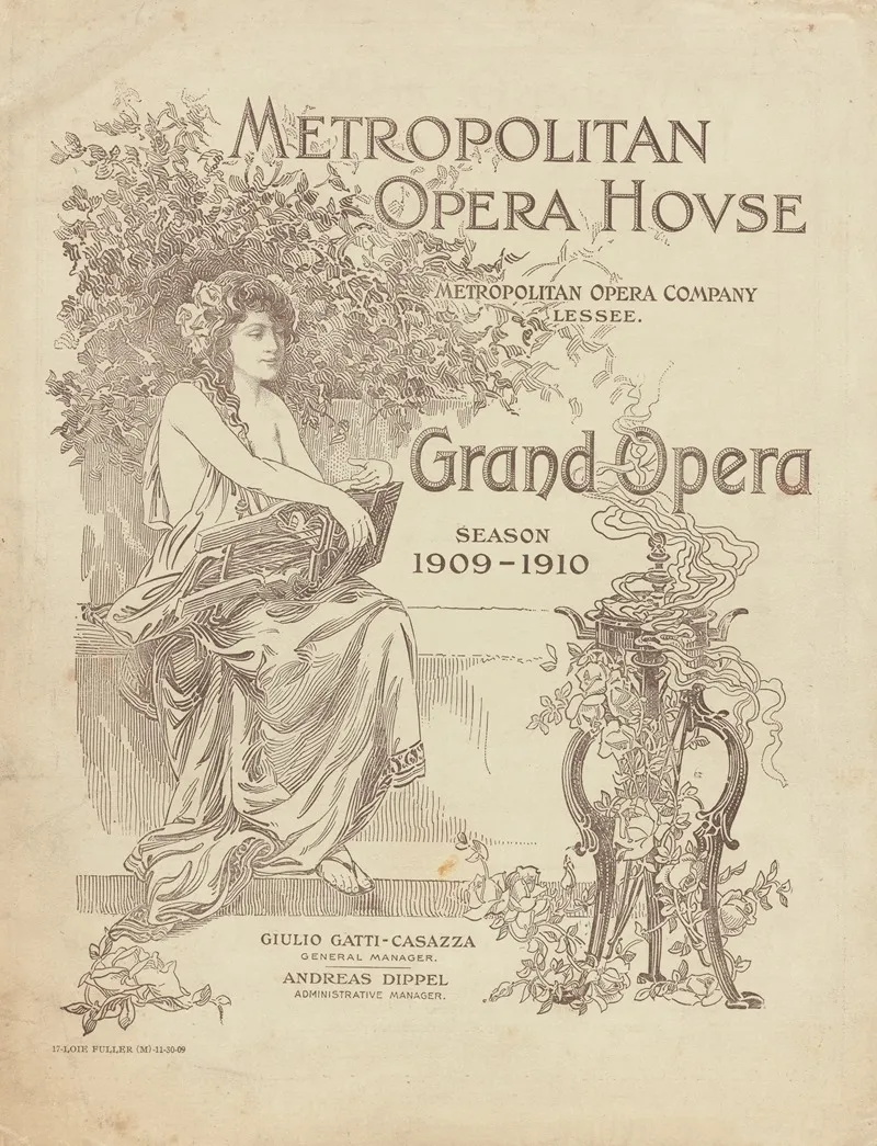 Metropolitan Opera House Program Featuring Loie Fuller Wall Art by Anonymous - High-Resolution Digital Print