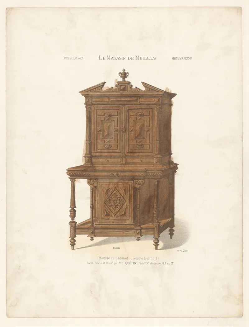 Meuble De Cabinet Genre Henri Ii Wall Art by Victor Léon Michel Quétin - High-Resolution Digital Print