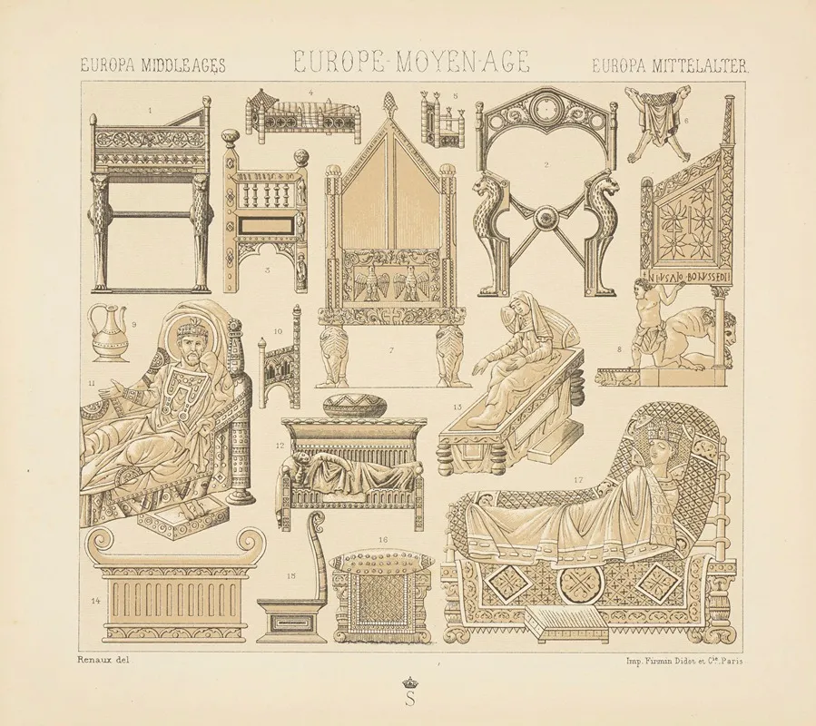 Meubles Du Viie Siecle Au Xive Lits Trones Et Sieges