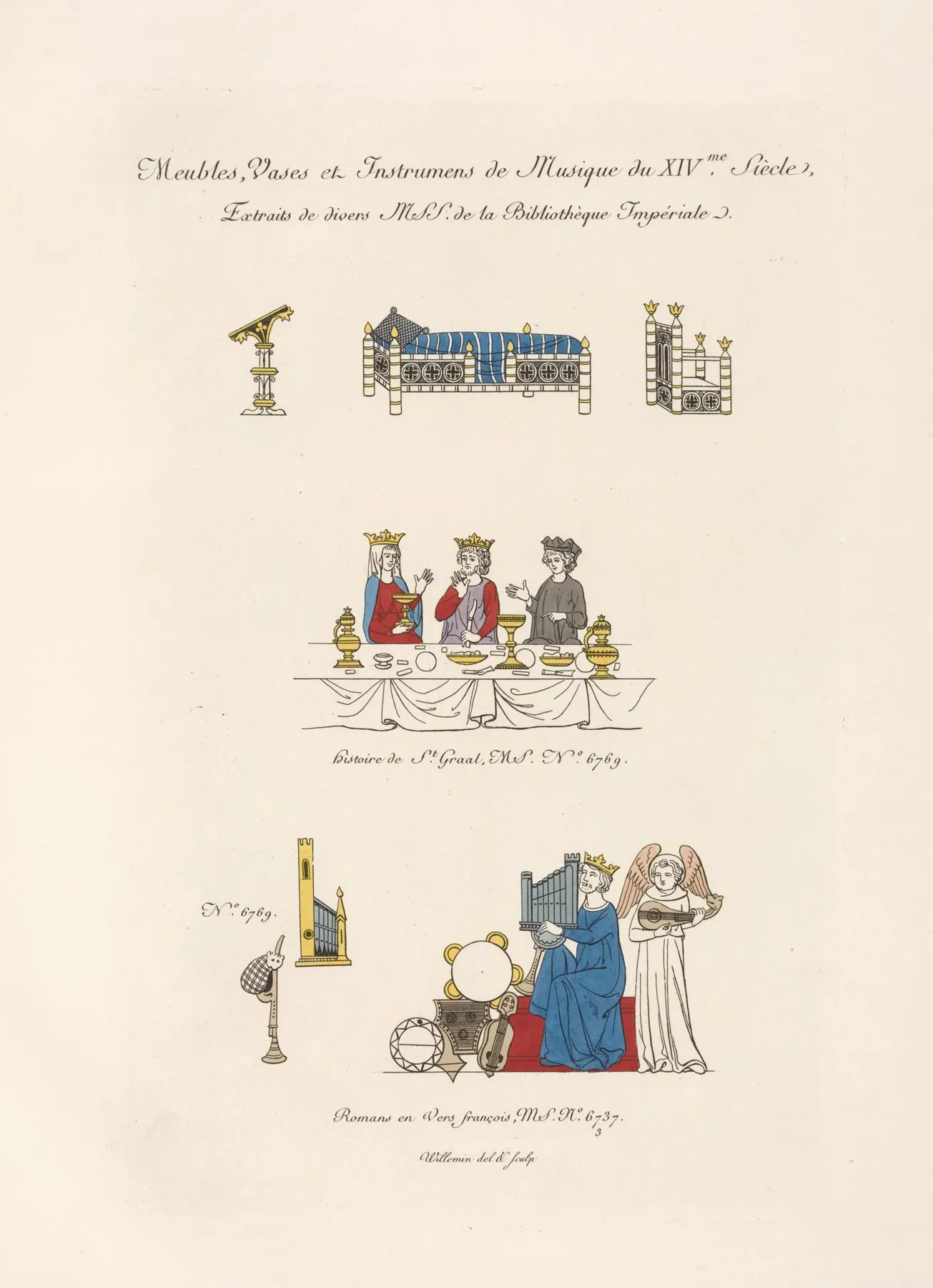 Meubles Vases Et Instrumens De Musique Du Xivme Siecle
