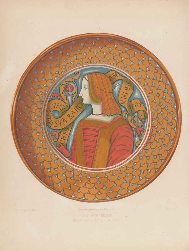 Mezza Majolica Fabrique De Pesaro Wall Art by Joseph Rose Lemercier - High-Resolution Digital Print