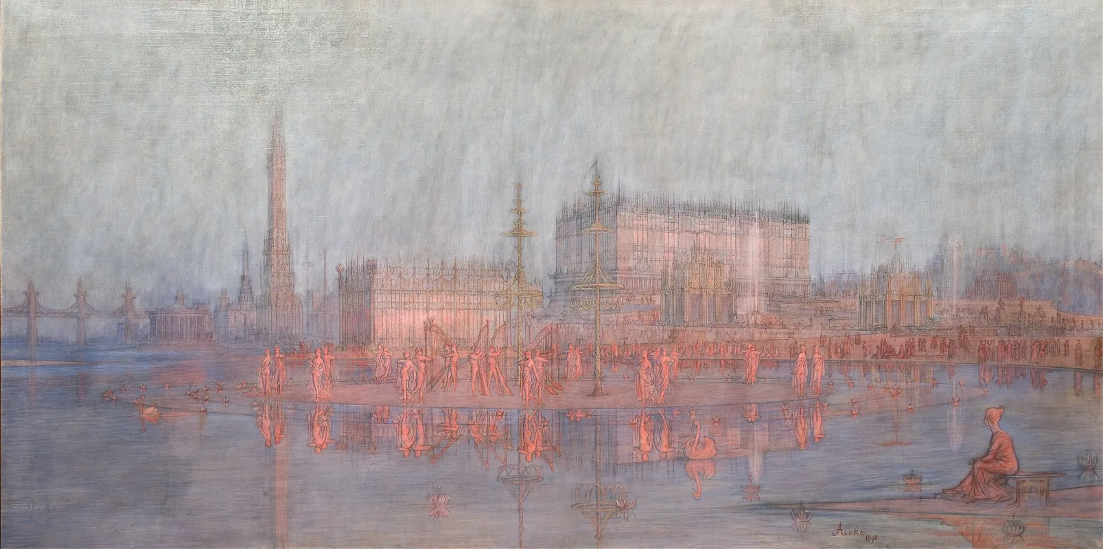 Midsummer Celebration In The Metal City Wall Art by J.A.G. Acke - High-Resolution Digital Print