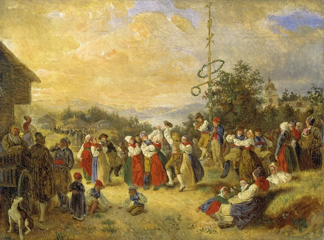 Midsummer Dance At Rattvik Wall Art by Kilian Zoll - High-Resolution Digital Print