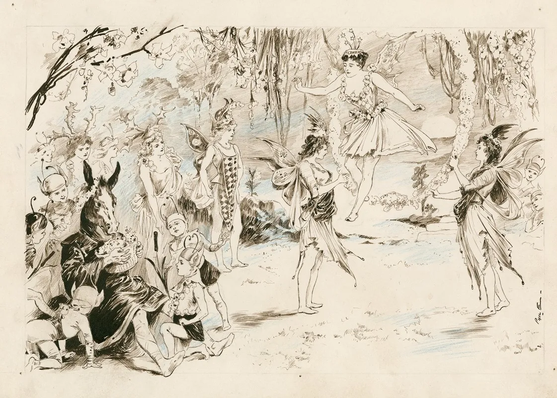Midsummer Nights Dream Act Iii Sc 1 Titania And The Fairies Wall Art by Phil Ebbutt - High-Resolution Digital Print