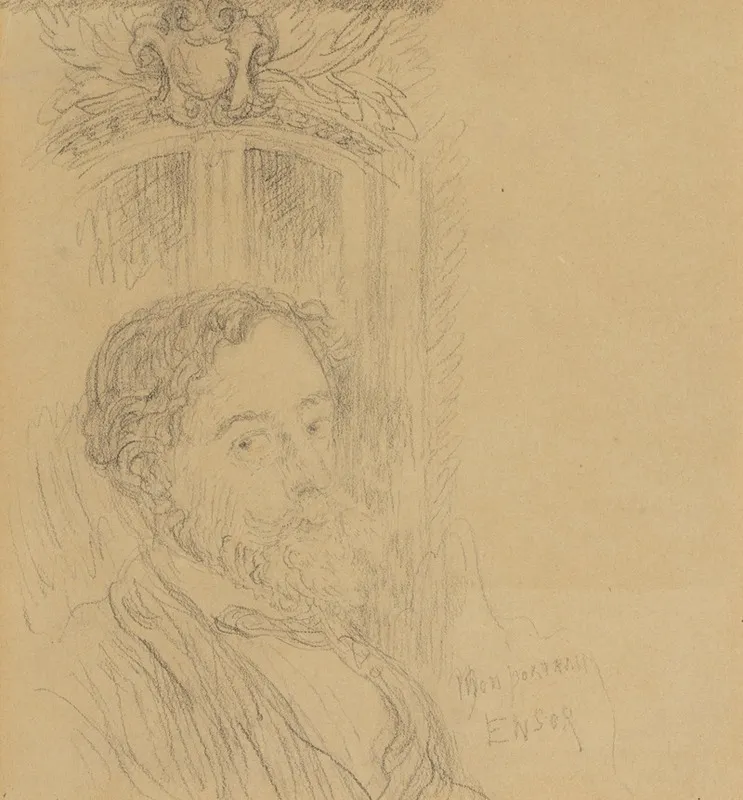Mijn Portret Wall Art by James Ensor - High-Resolution Digital Print