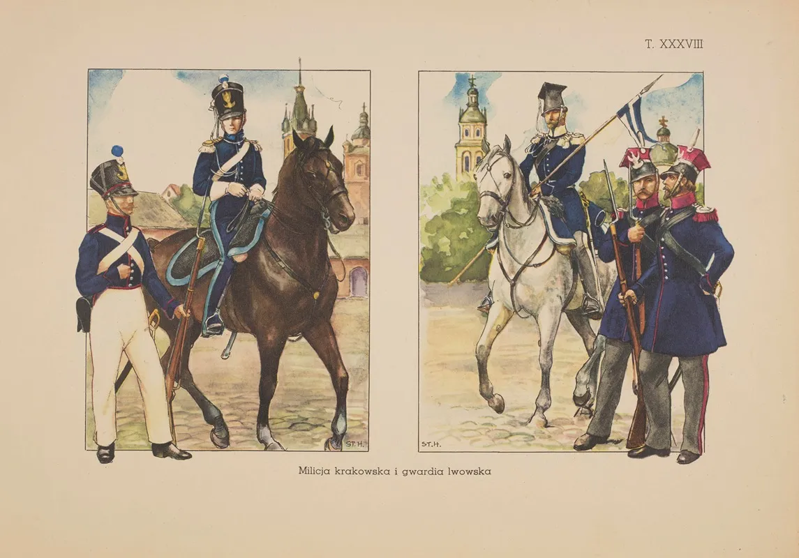 Milicja‎ ‎krakowska‎ ‎i‎ ‎gwardia‎ ‎lwowska Wall Art by Stanisław Haykowski - High-Resolution Digital Print