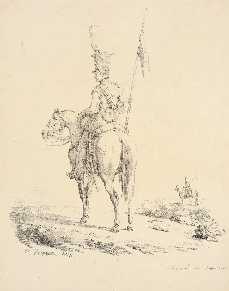Military Officer On Horseback Wall Art by Godefroy Engelmann - High-Resolution Digital Print