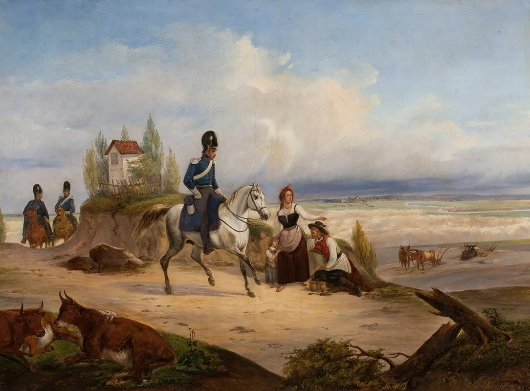Military Patrol And Peasants Wall Art by January Suchodolski - High-Resolution Digital Print