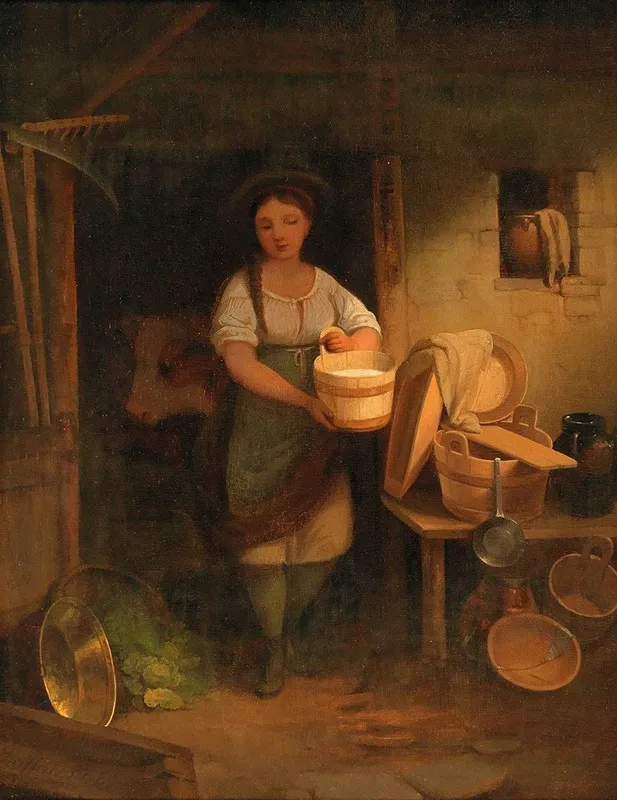 Milkmaid In The Barn