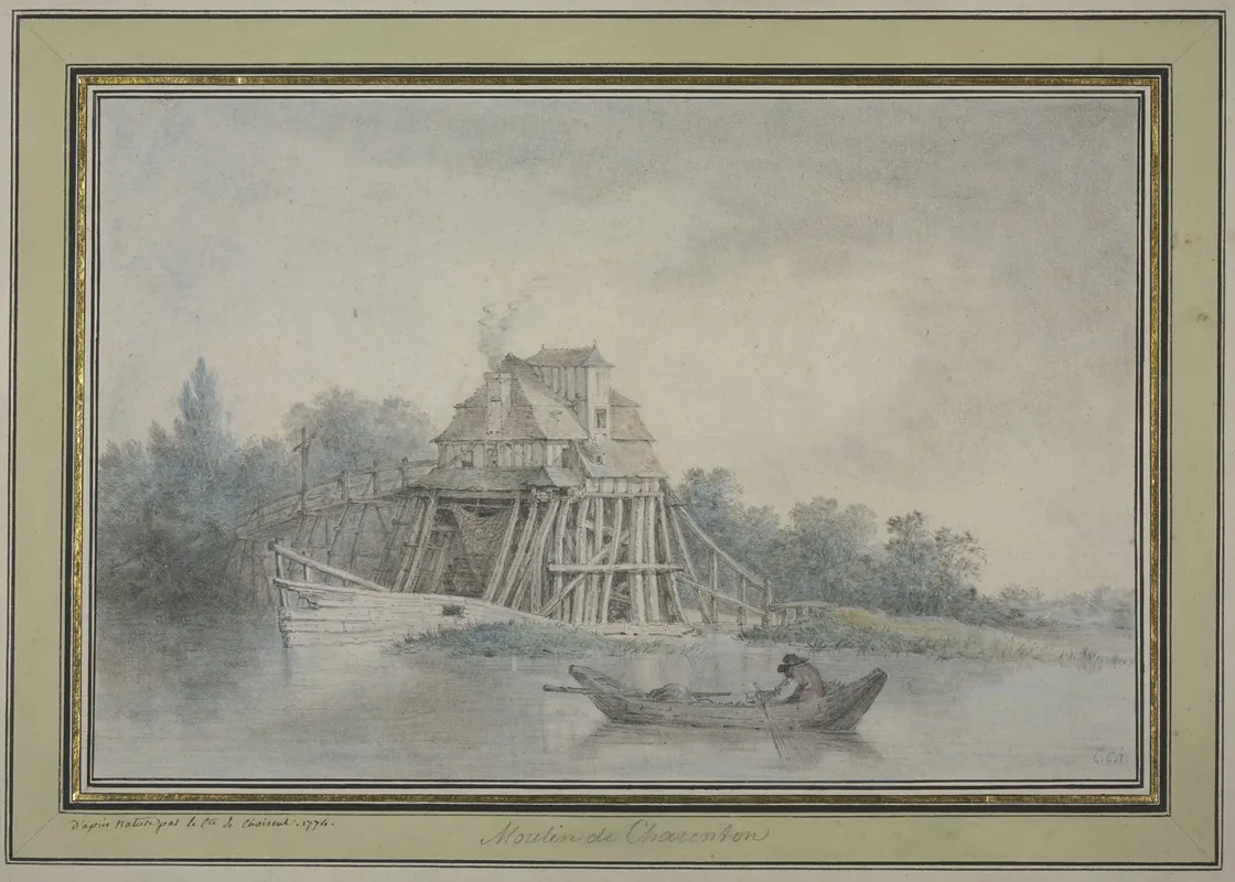 Mill Near Charenton Wall Art by Marie-Gabriel-Florent-Auguste de Choiseul-Gouffier - High-Resolution Digital Print