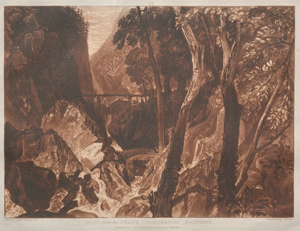 Mill Near The Grand Chartreuse Dauphiny Wall Art by Joseph Mallord William Turner - High-Resolution Digital Print