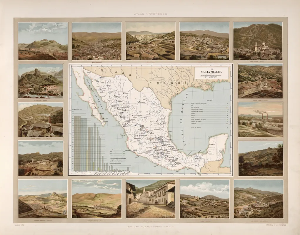 Mineral Map Wall Art by Antonio García Cubas - High-Resolution Digital Print
