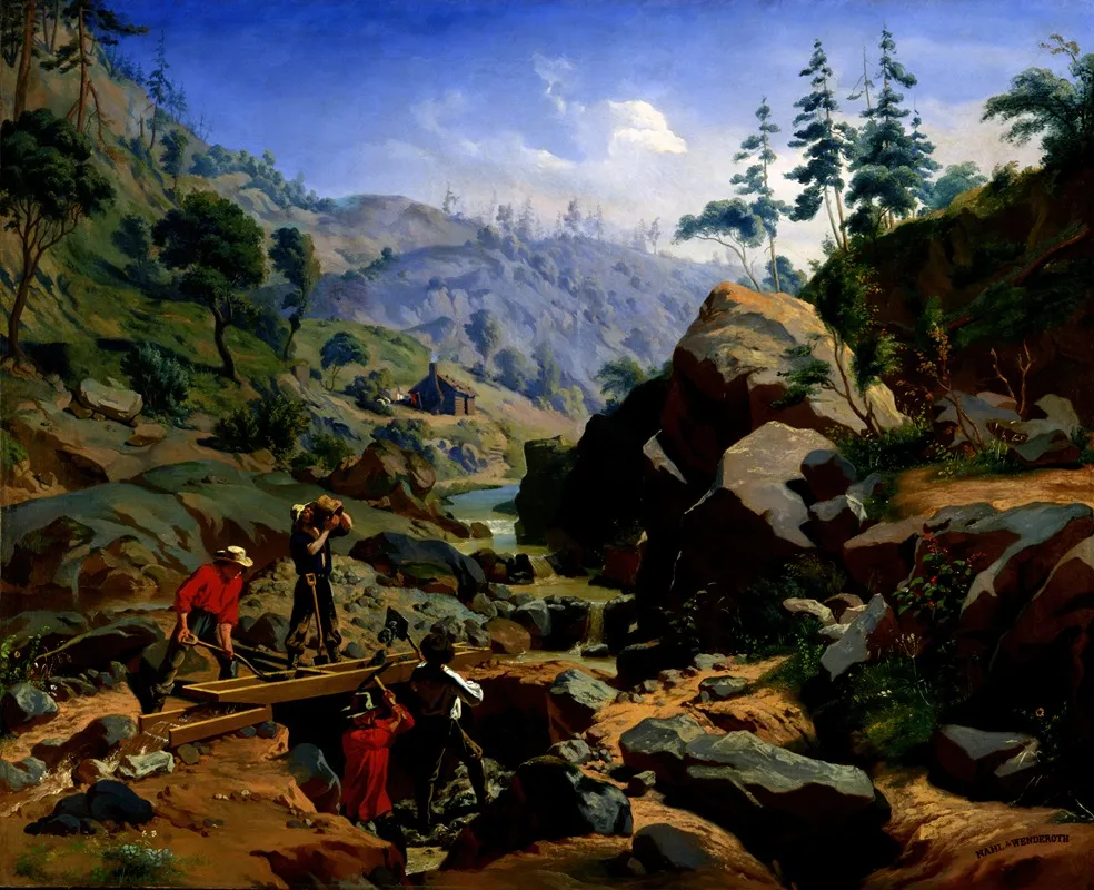 Miners In The Sierras 2 Wall Art by Charles Christian Nahl - High-Resolution Digital Print