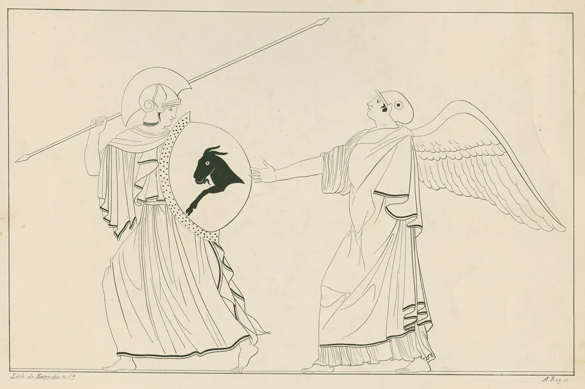Minerva And Iris Wall Art by A. Rey - High-Resolution Digital Print