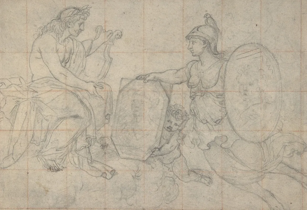 Minerva Presenting Two Portraits To Apollo