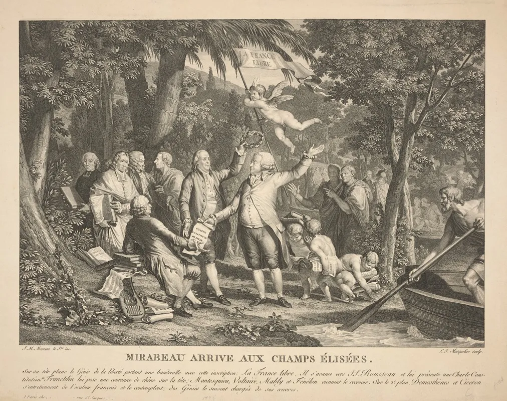 Mirabeau Arrive Aux Champs Elisees Mirabeau Comes To The Champs Elysees Wall Art by Louis Joseph Masquelier - High-Resolution Digital Print