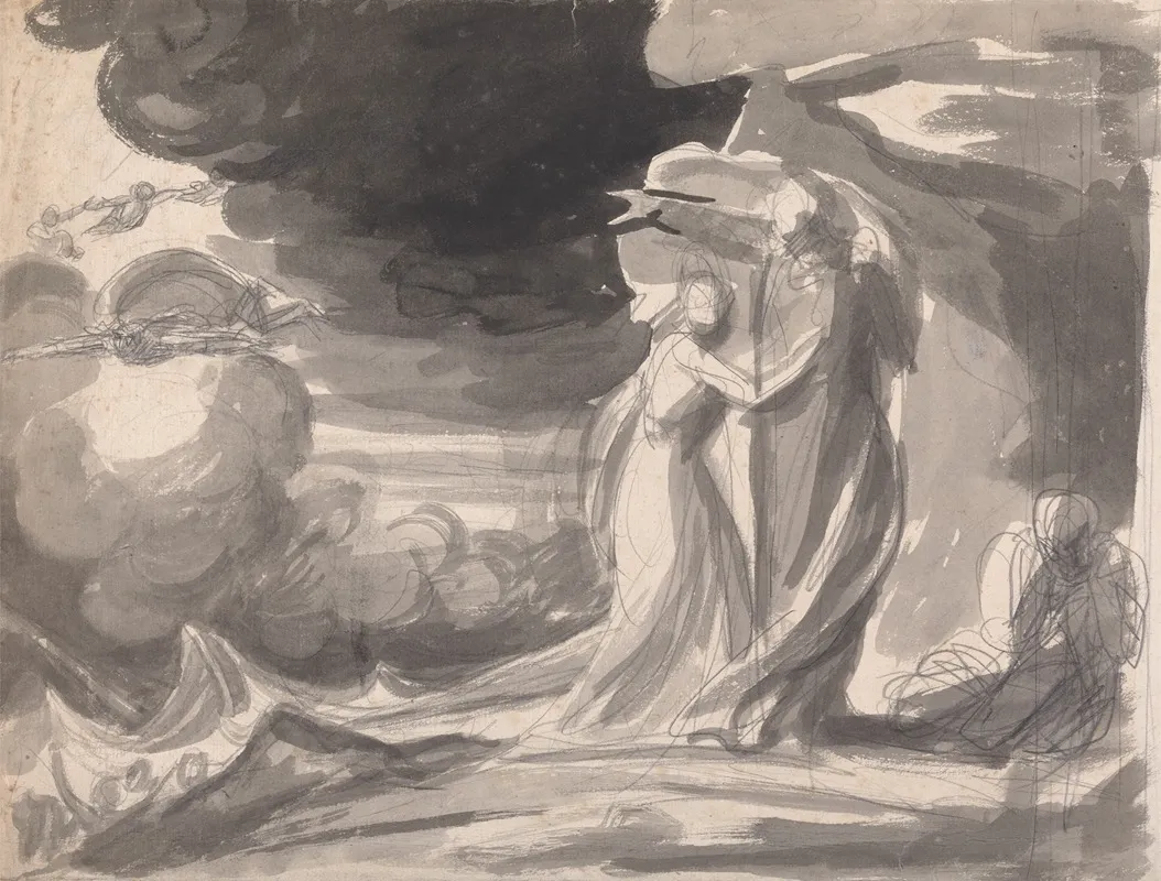 Miranda Prospero And Caliban The Tempest Wall Art by George Romney - High-Resolution Digital Print
